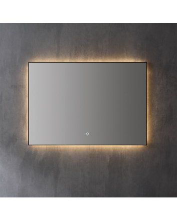 Sani DeLuxe Spiegel decor Mat Zwart met indirecte LED verlichting, 3 kleur instelbaar & dimbaar 60